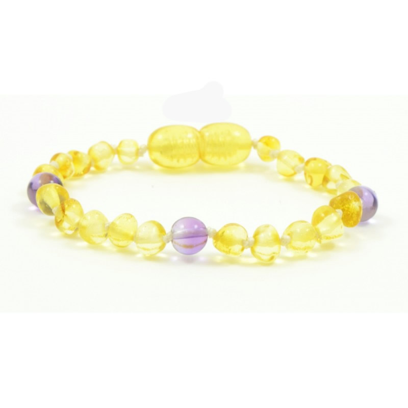 Champagne Amber And Amethyst Bracelet / Anklet